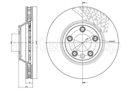 CIFAM 800-876C: Bremsscheibe Ø: 350,0mm, Belüftet, Ø: 350,0mm, lackiert