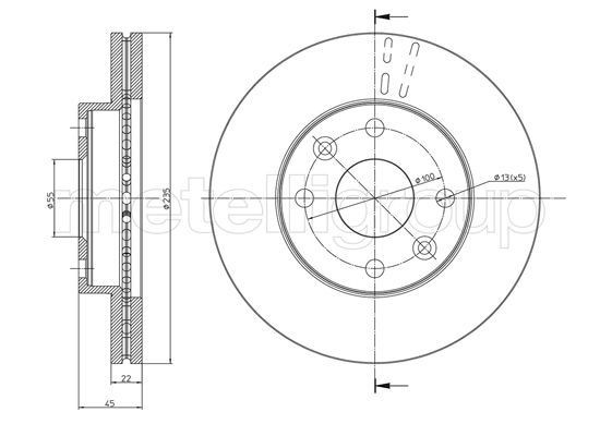 CIFAM 800-959: Disque de frein Ø: 235,0mm, ventilé, Ø: 235,0mm