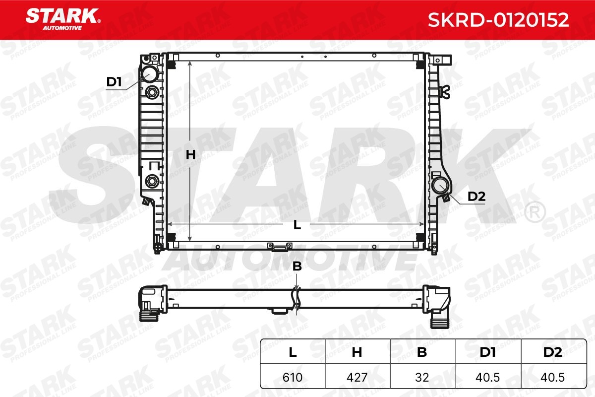 STARK SKRD-0120152: Radiateur du moteur sans cadre