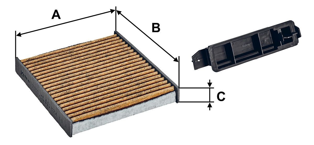 VALEO 701030: Filtr, vzduch v interiéru Filtr s aktivním uhlím s polyfenolem, s fungicidním účinkem, s antialergickým účinkem, CLIMFILTER SUPREME