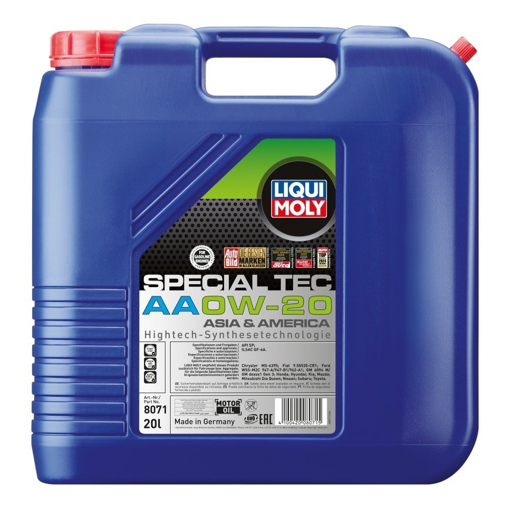LIQUI MOLY 8071: Motorový olej 20l, 0W-20 Special Tec, AA