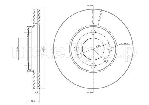 METELLI 23-0170: Bremžu diski Ø: 239mm, ventilējams, Ø: 239mm