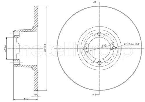 METELLI 23-0220: Bremseskive Ø: 213mm, fuldstændigt, Ø: 213mm