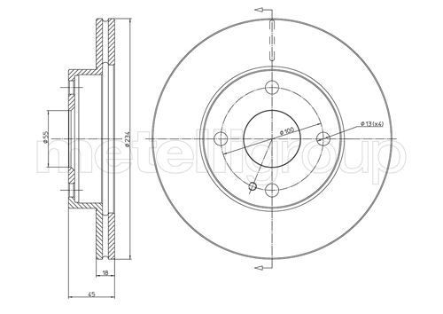 METELLI 23-0276: Bremseskive Ø: 234,7mm, ventileret, Ø: 234,7mm