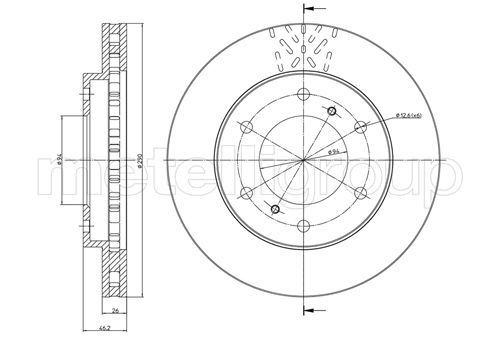 METELLI 23-0777C: Bremseskive Ø: 290,0mm, ventileret, Ø: 290,0mm, lakeret