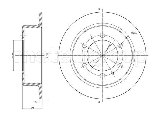METELLI 23-1034C: Remschijf Ø: 299,0mm, volledig, Ø: 299,0mm, Gelakt