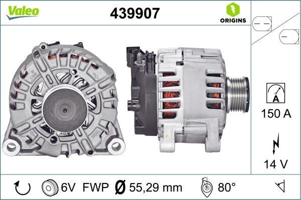 VALEO 439907: Alternator 150A, NEW ORIGINAL PART