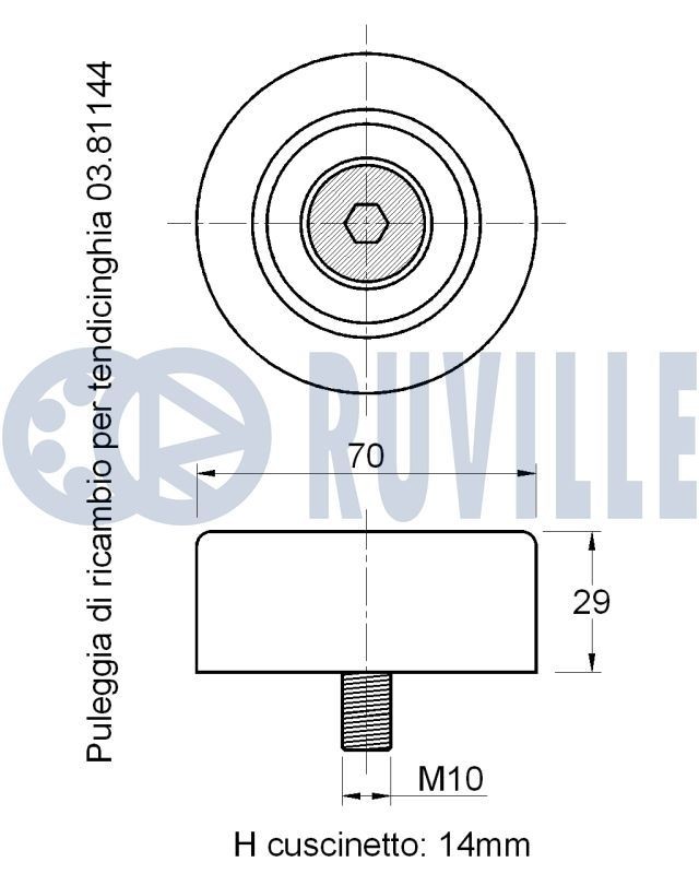 RUVILLE 57345: Polea de inversión y guía, correa de distribución