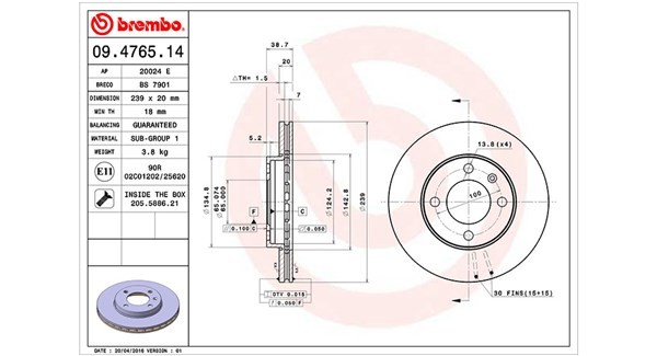 MAGNETI MARELLI 360406000900: Bremžu diski Ø: 239mm, ar iekšējo ventilāciju, Ø: 239mm, ar skrūvēm