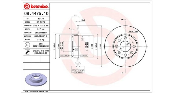 MAGNETI MARELLI 360406037200: Bremsscheibe Ø: 236mm, voll, Ø: 236mm, mit Schrauben