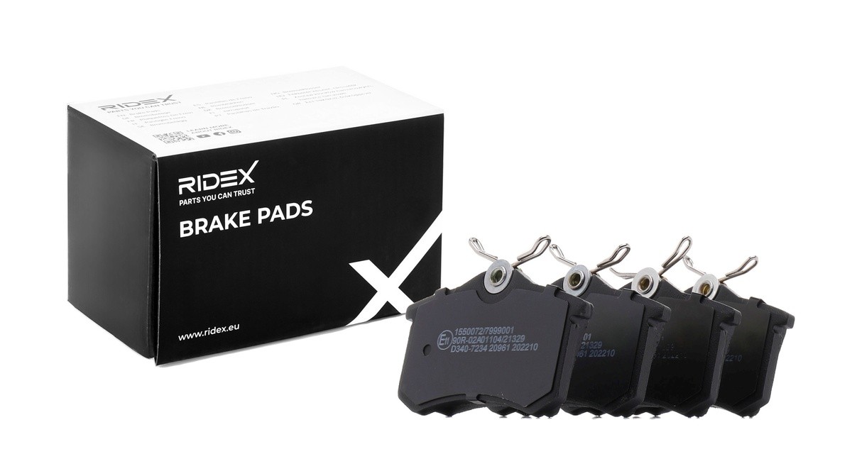 RIDEX 402B0024: Klocki hamulcowe Oś tylna, z podkładką wytłumiającą