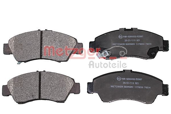 METZGER 1170230: Bremseklodser foraksel, med anti-knirke-plade