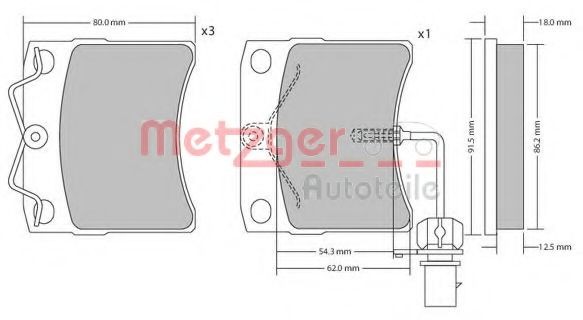 METZGER 1170664: Piduriklotsid Esisild, koos vedruga