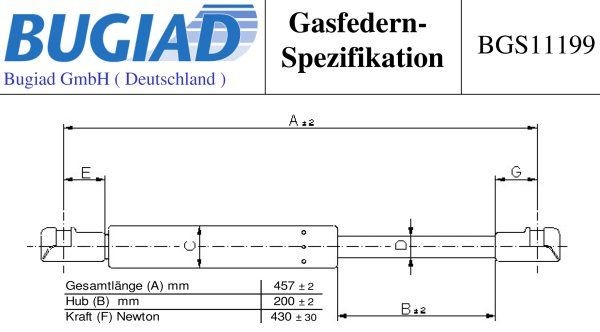 BUGIAD BGS11199 Heckklappendämpfer