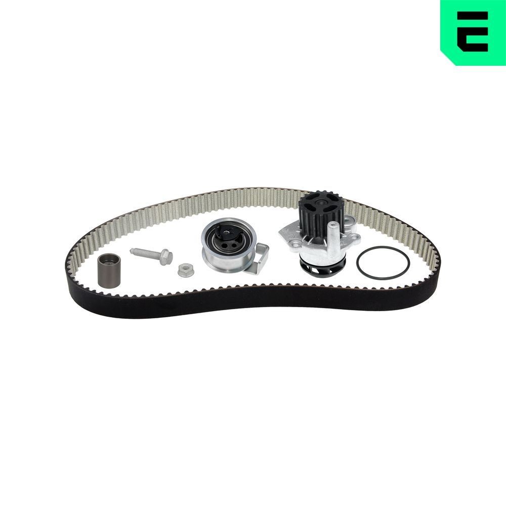 OPTIMAL SK-1603AQ1: Kit cinghia distribuzione, pompa acqua N° denti: 117, Largh.: 30mm, senza ammort. fissaggio, Rullo tenditore