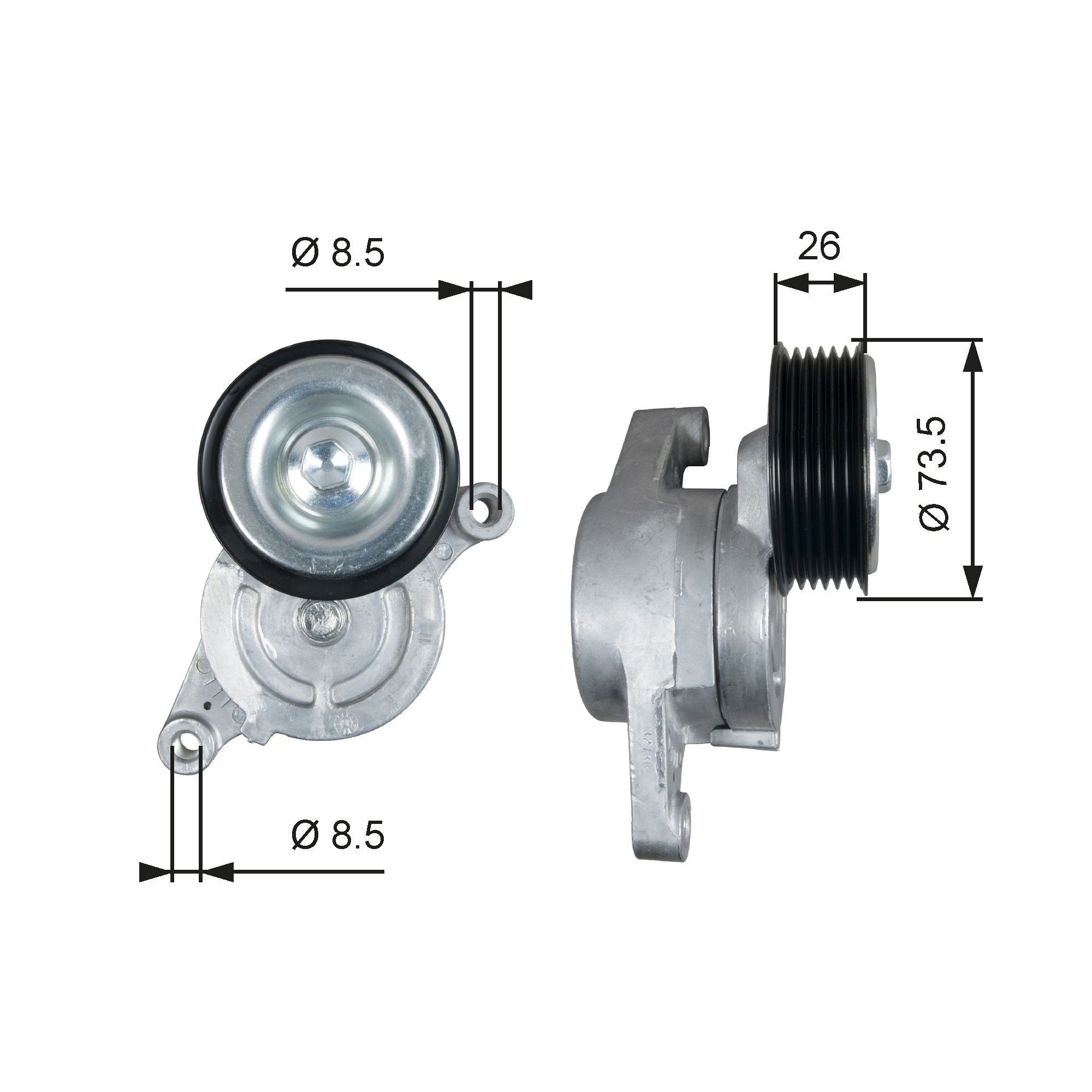 GATES T39279: Spannrolle, Keilrippenriemen Ø: 26mm, Ø: 26mm, mit Rillen, Micro-V® UNIQUE FIT DriveAlign