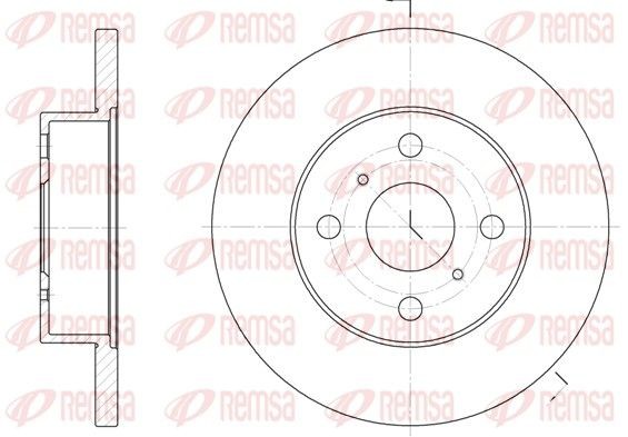 REMSA 6114.00: Disque de frein Essieu avant, Ø: 243mm, plein, Ø: 243mm