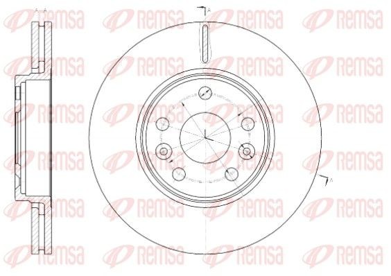 REMSA 61430.10: Bromsskiva framaxel, Ø: 279,9mm, ventilerad, Ø: 280mm