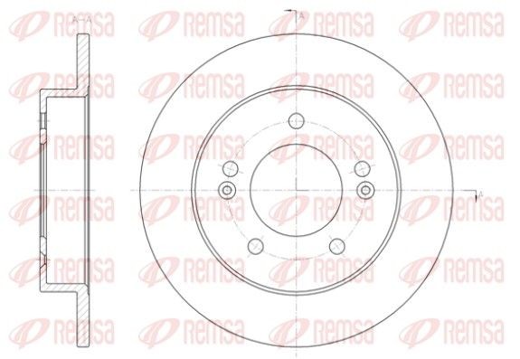 REMSA 61432.00 Bremsscheibe Hinterachse, Ø: 258mm, voll, Ø: 258mm