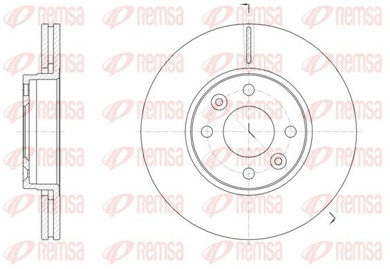REMSA 61474.10: Disque de frein Essieu avant, Ø: 257,8mm, ventilé, Ø: 258mm