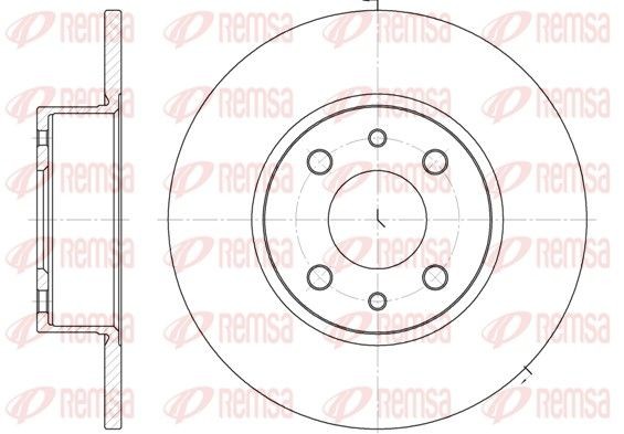 REMSA 6150.00: Bremsscheibe Hinterachse, Ø: 251mm, voll, Ø: 251mm