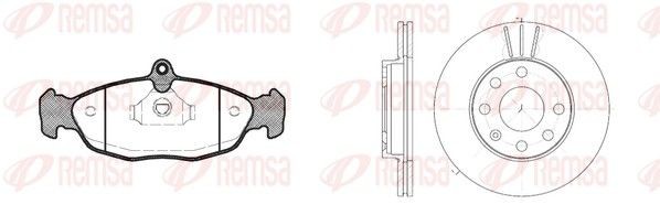 REMSA 8393.02: Bremžu komplekts, Disku bremzes Priekšējais tilts, Ø: 236mm, ventilējams