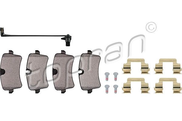 TOPRAN 115 178: Klocki hamulcowe Oś tylna, z dodatkami, z instrukcją montażu