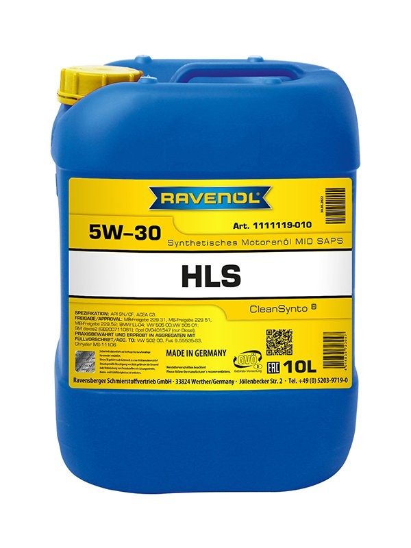 RAVENOL 1111119-010-01-999: Huile moteur 10I, 5W-30 HLS