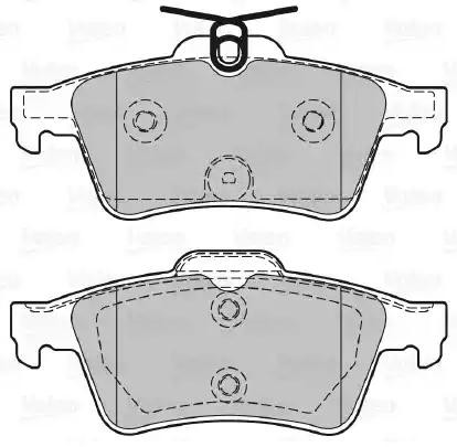 VALEO 601358: Bromsbelägg Bakaxel, Anti-skrik-plåt