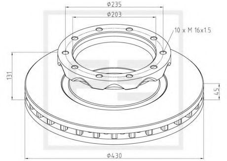 PETERS ENNEPETAL 126.101-00A: Remschijf Ø: 430mm, Ø: 430mm