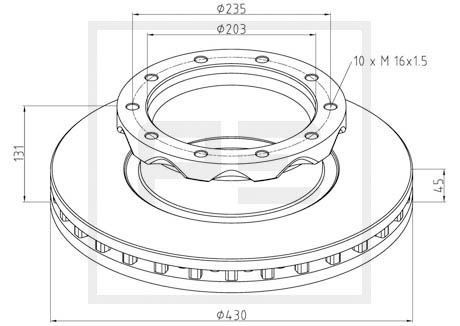 PETERS ENNEPETAL 466.102-00A: Remschijf Vooras, Ø: 430mm, interne ventilatie, Ø: 430mm