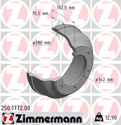 ZIMMERMANN 250.1772.00: Спирачен барабан 315mm