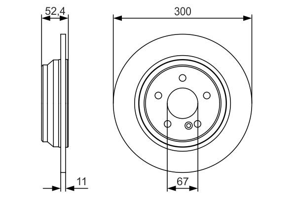 BOSCH 0 986 479 S33: Féktárcsa Ø: 300mm, tele, Ø: 300mm, olajozott