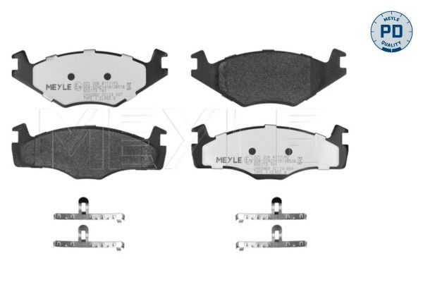 MEYLE 025 208 8717/PD: Bremseklodser foraksel, med anti-knirke-plade, MEYLE-PD Quality