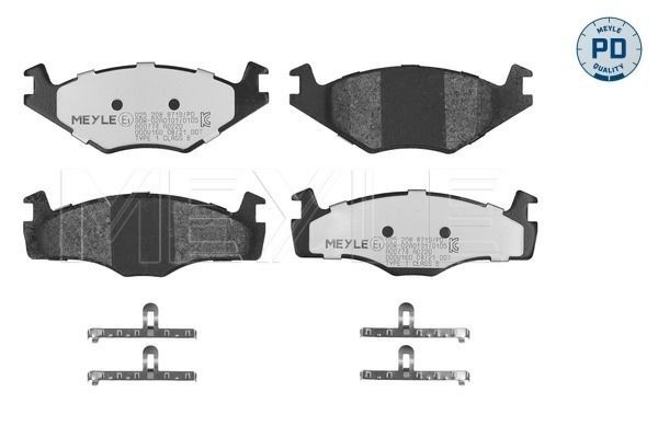 MEYLE 025 208 8719/PD: Bromsbelägg framaxel, Anti-skrik-plåt, MEYLE-PD Quality