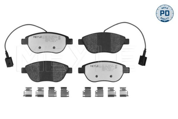 MEYLE 025 237 0918/PD: Remblokken Vooras, Met toebehoren, Met anti-kreukplaat, MEYLE-PD Quality