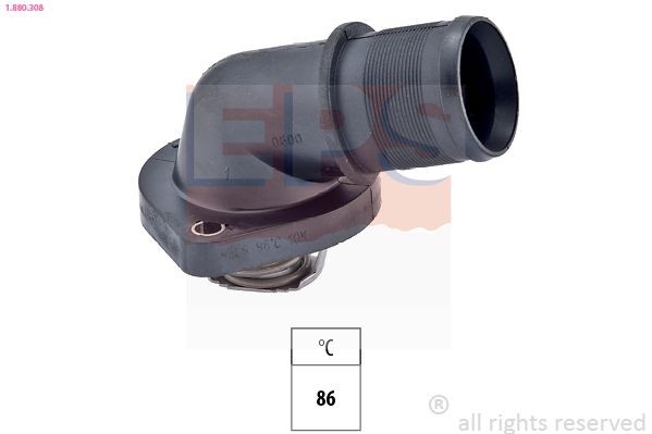 EPS 1.880.308: Termostato motore 86°C, con guarnizione, Made in Italy - OE Equivalent