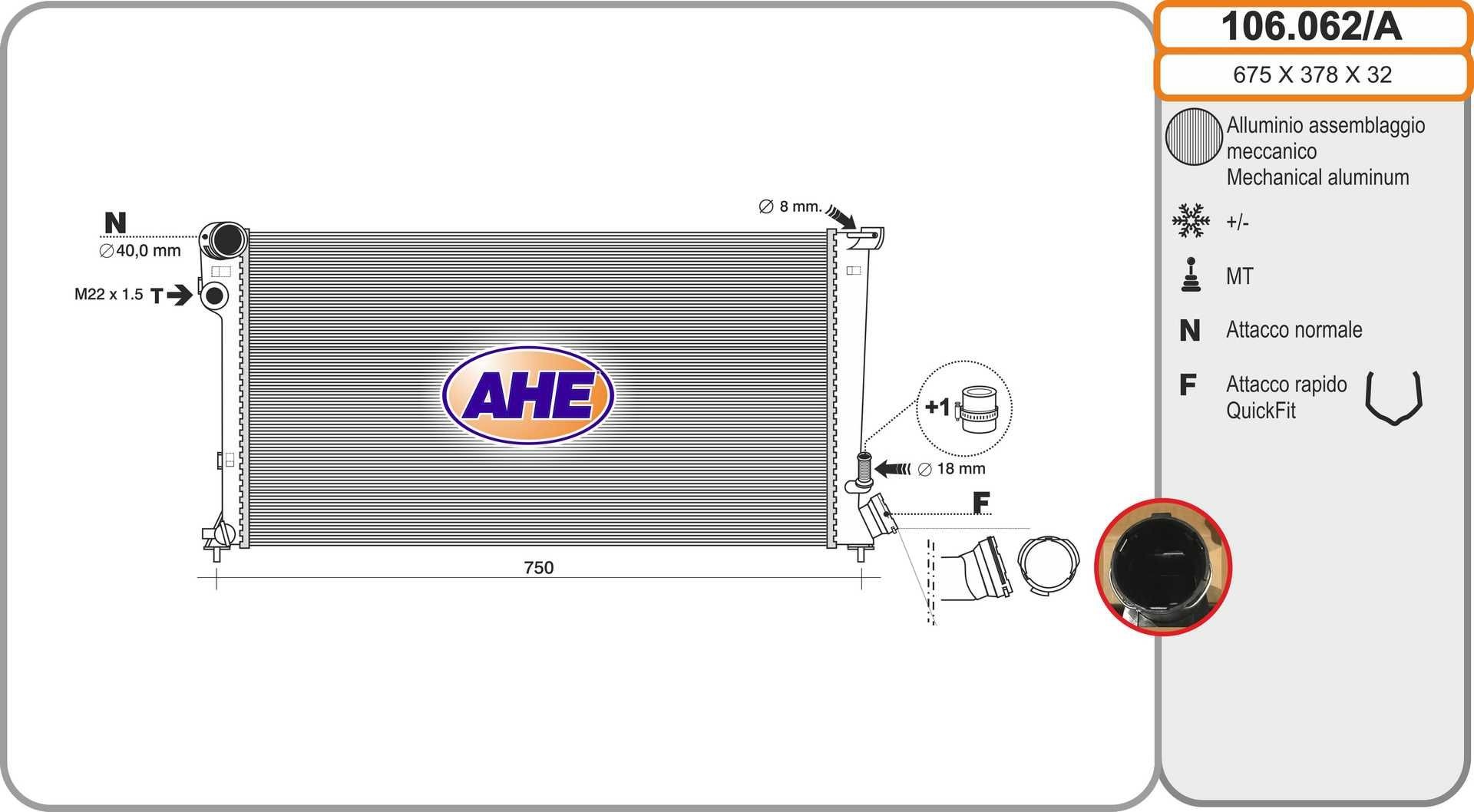 AHE 106.062/A: Radiateur du moteur