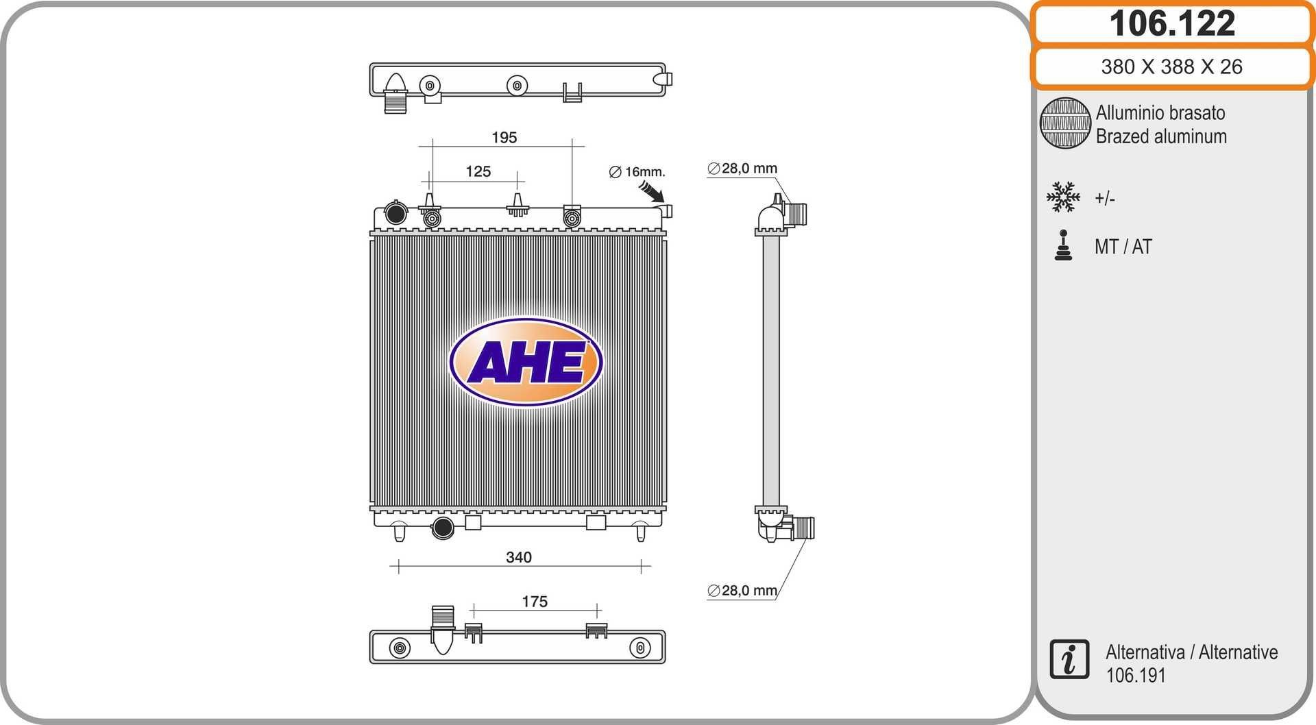 AHE 106.122: Radiateur du moteur