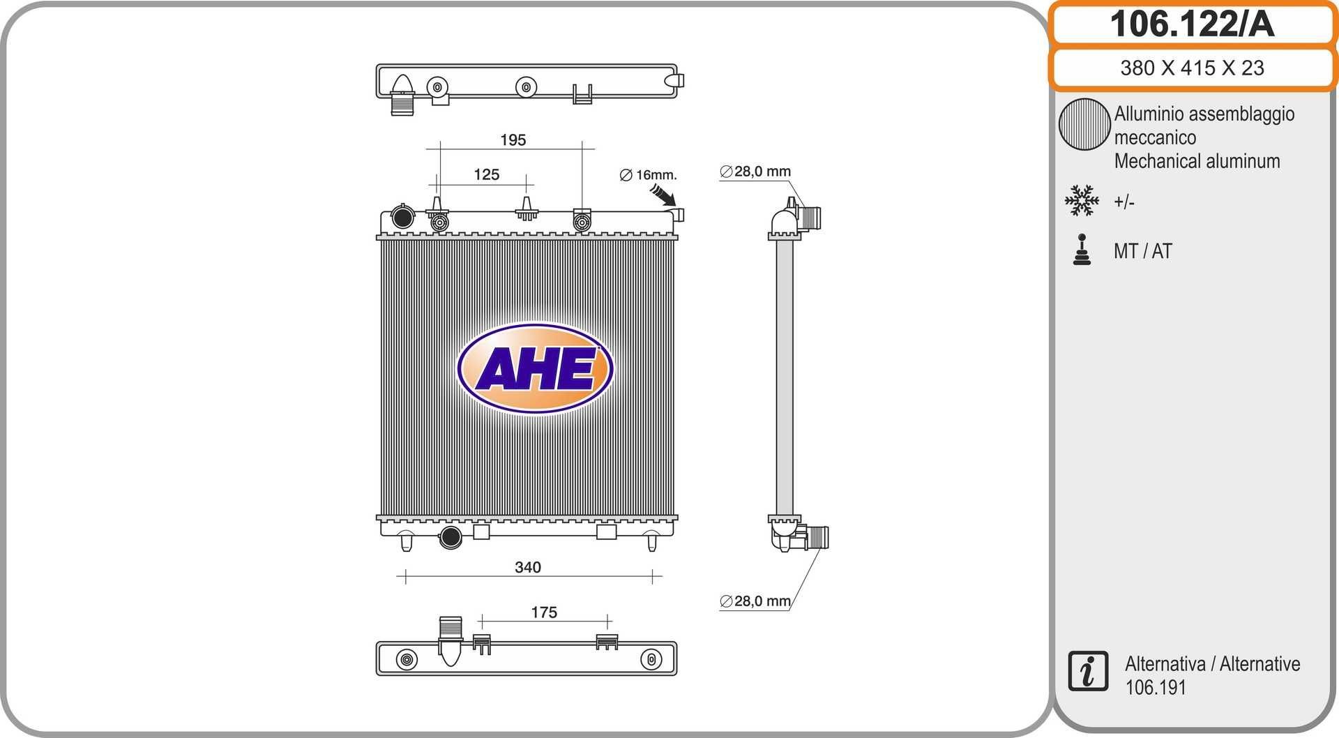 AHE 106.122/A: Radiateur du moteur