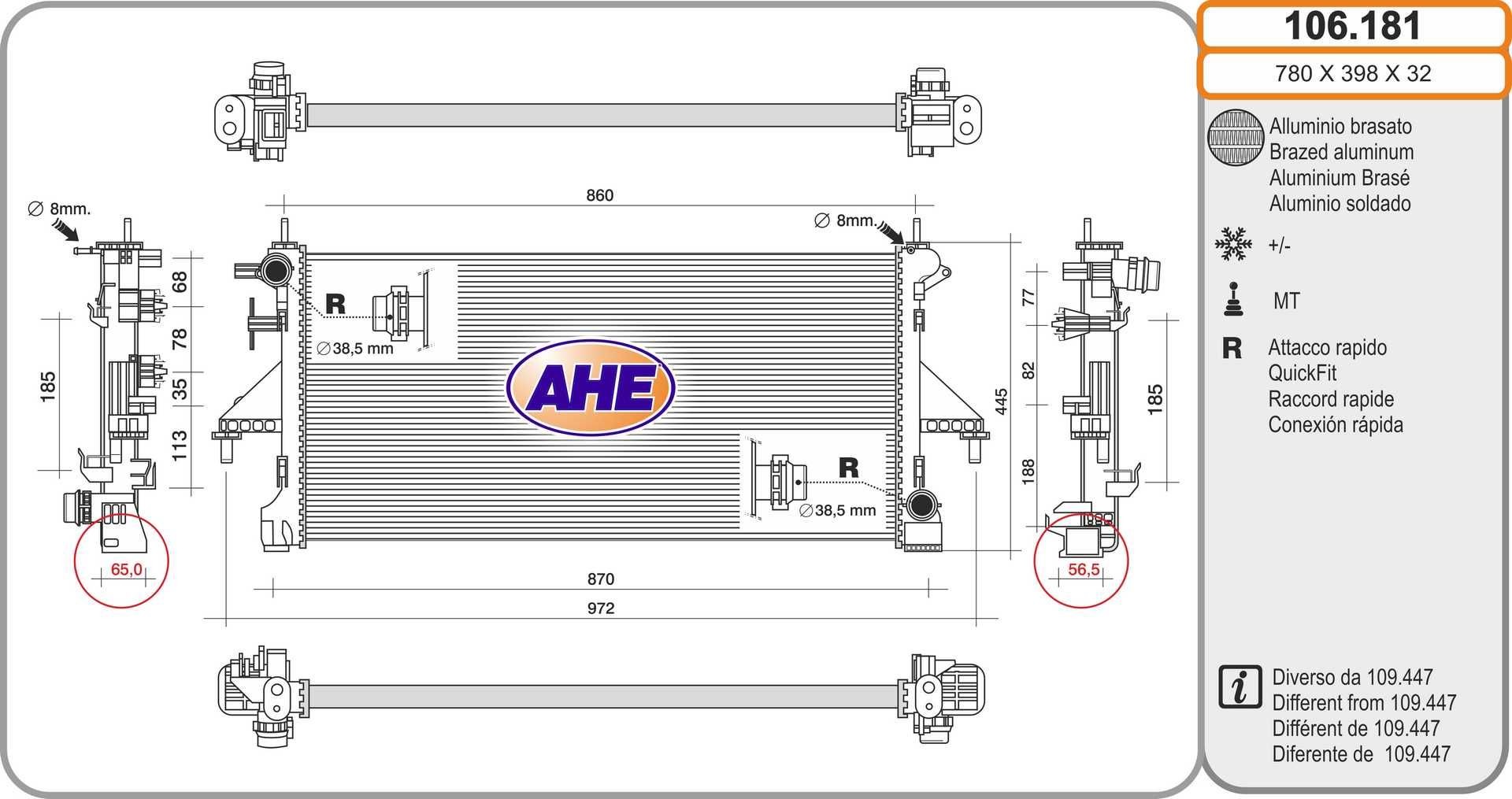 AHE 106.181: Radiateur du moteur