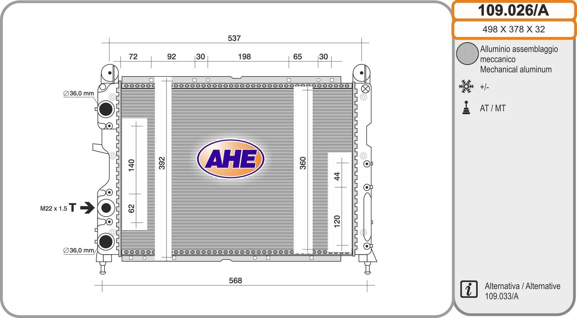 AHE 109.026/A: Radiateur du moteur