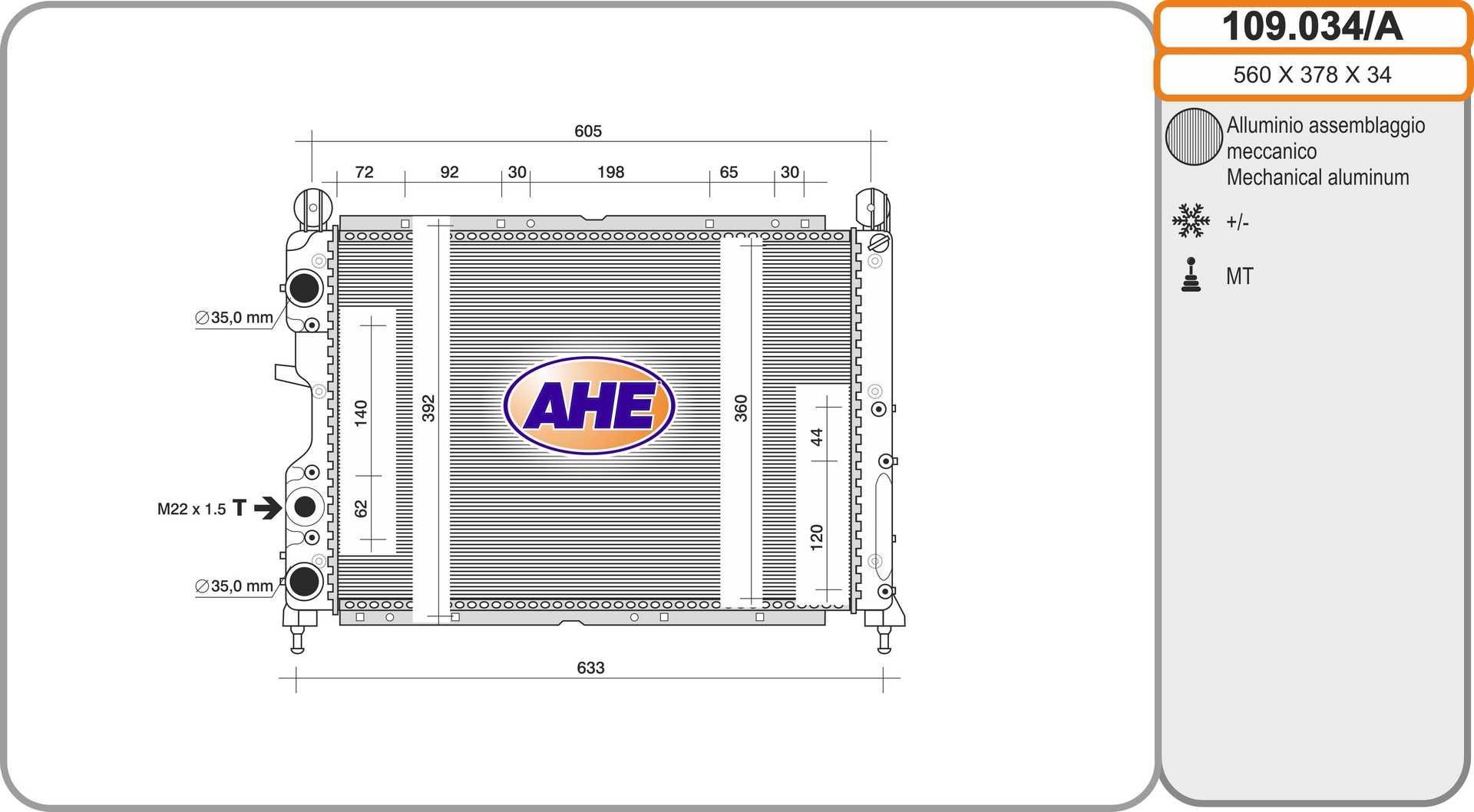 AHE 109.034/A: Radiateur du moteur