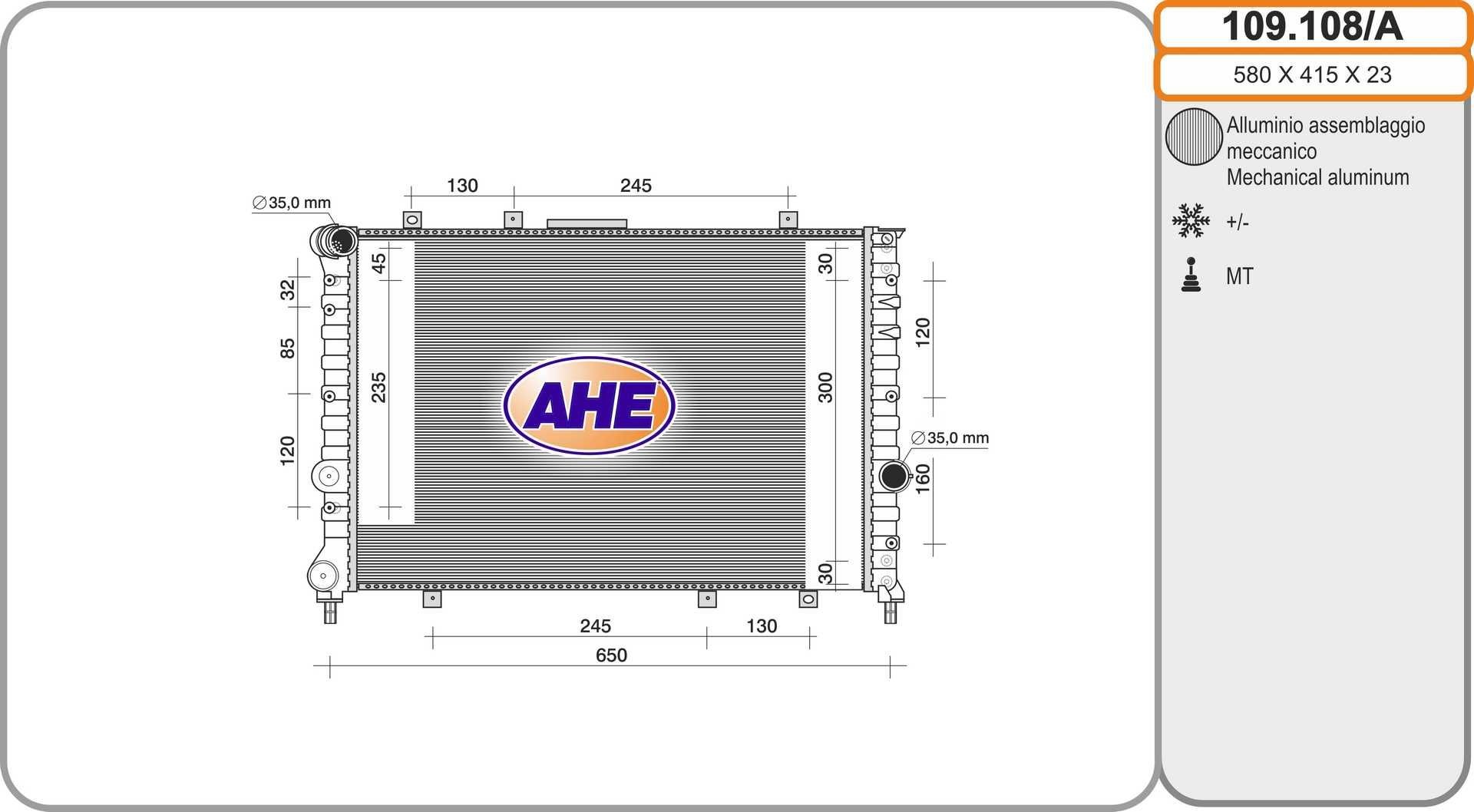 AHE 109.108/A: Radiateur du moteur