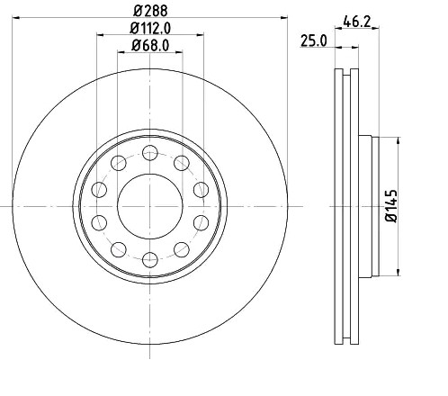 Barum BAR25171: Piduriketas Ø: 288mm, õhutusega, Ø: 288mm