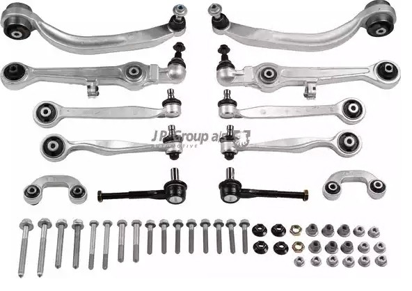 JP GROUP 1140108110: Korjaussarja, poikittaistukivarsi JP GROUP etuakseli molemminpuoleinen, Tarvikkeilla, jousituella