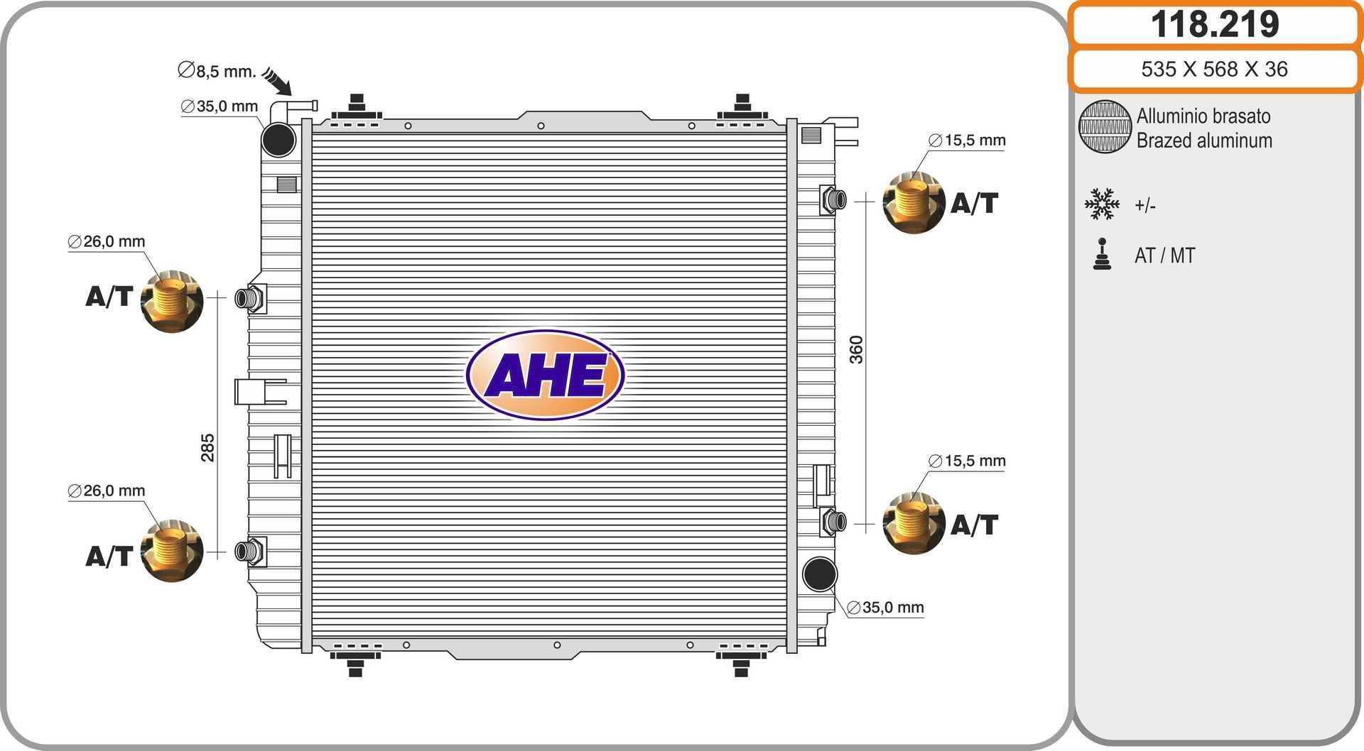 AHE 118.219: Radiateur du moteur