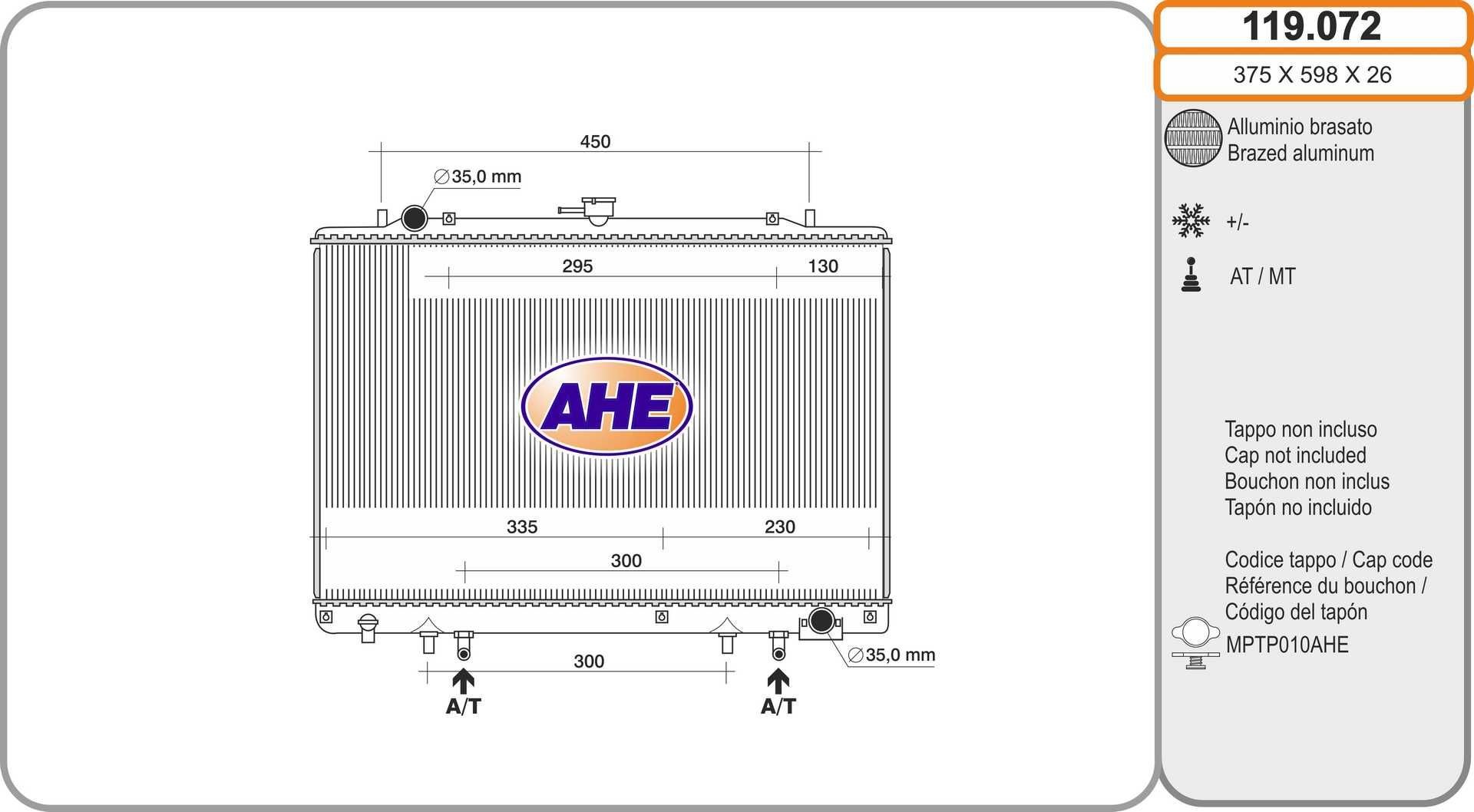 AHE 119.072: Radiateur du moteur