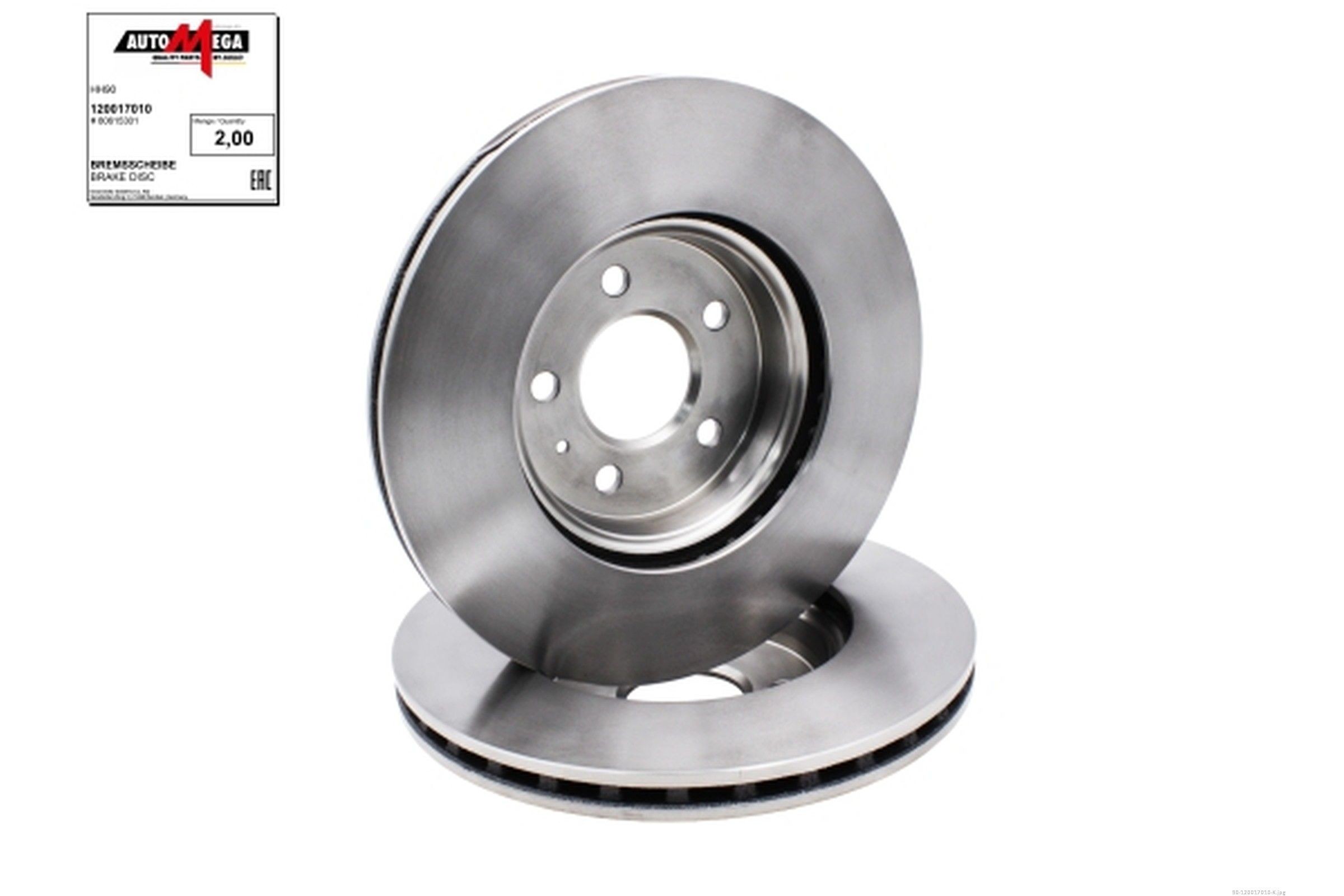 AUTOMEGA 120017010: Remschijf Vooras, Ø: 314mm, Geventileerd, Ø: 314mm