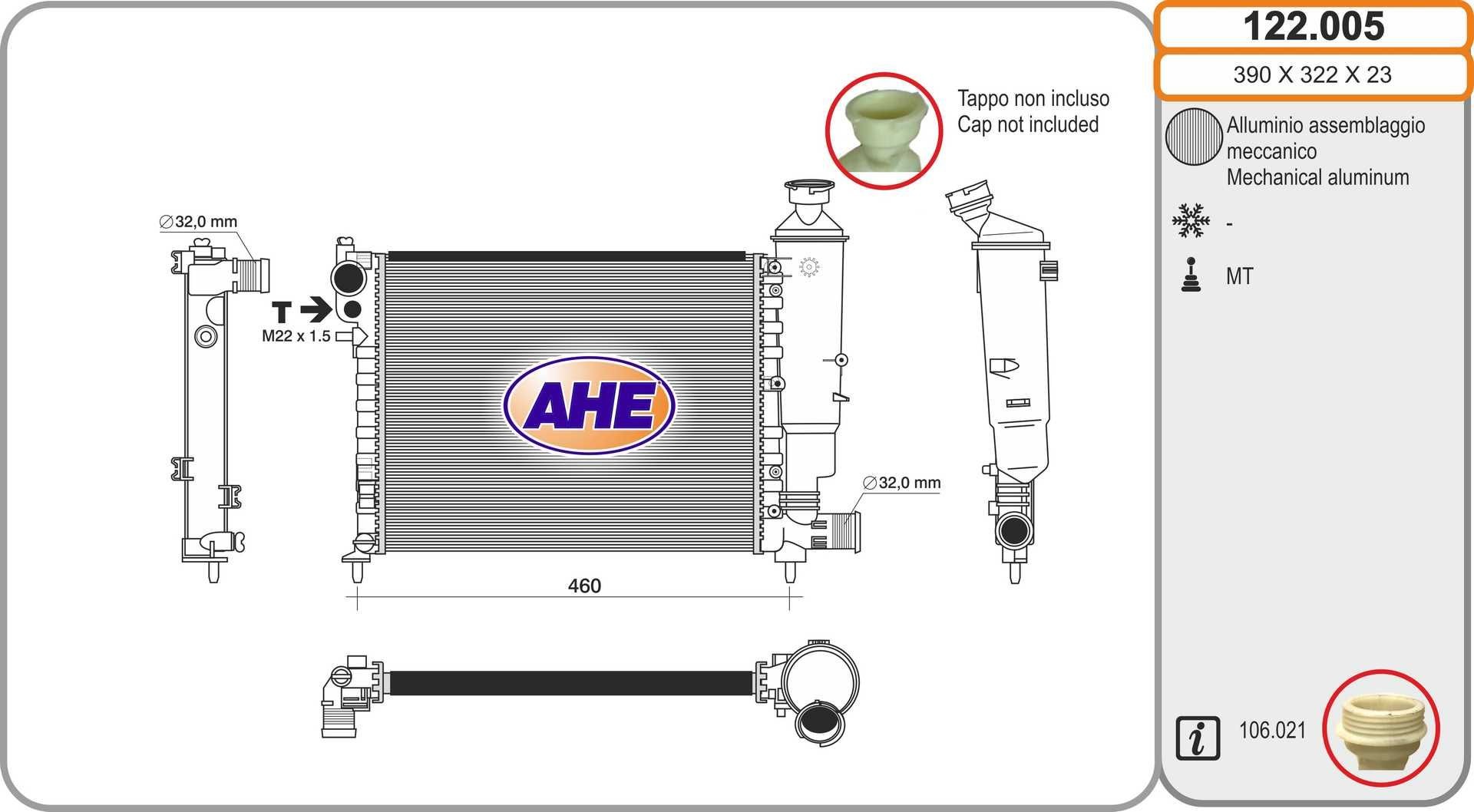 AHE 122.005: Radiateur du moteur